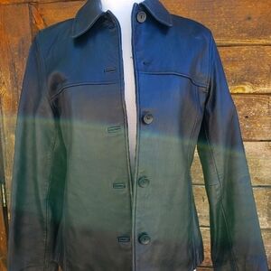 Nine West Black Leather Jacket Med